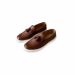 Finished Leather Tassel Slip On Loafer