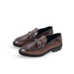Two Tone Saddle Horse-Bit Loafer Brown
