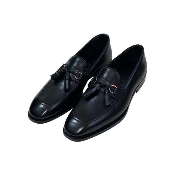 Square Toe Leather Tassel loafers